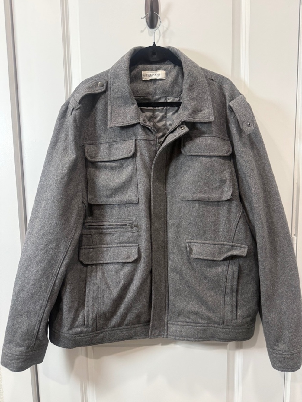 Calvin Klein Gray Field Jacket XXL Quilted Lining